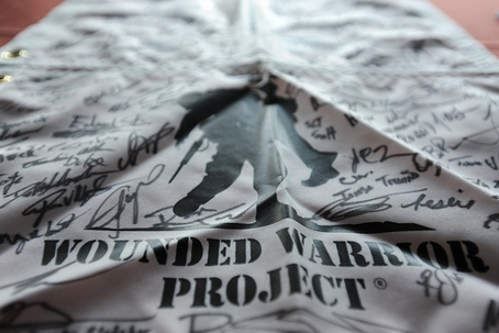 wounded warrior project signed flag.