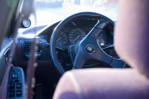a car steering wheel