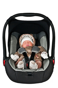 a baby in a car seat